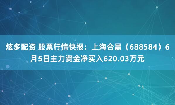 炫多配资 股票行情快报：上海合晶（688584）6月5日主力资金净买入620.03万元