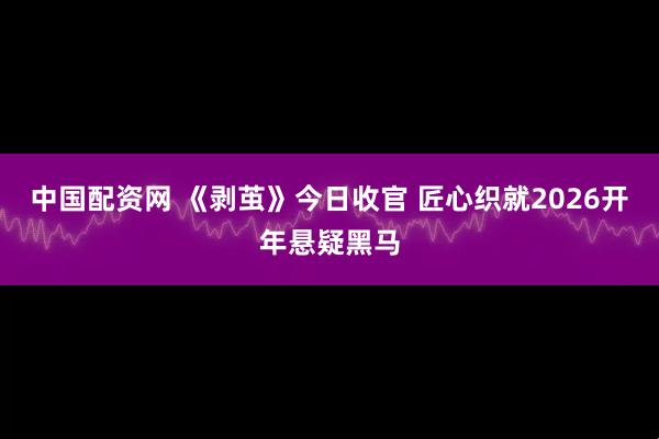 中国配资网 《剥茧》今日收官 匠心织就2026开年悬疑黑马
